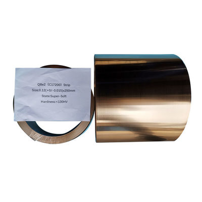 SGS 0.12x250mm Beryllium Copper Strip For Auto Electrical Appliances